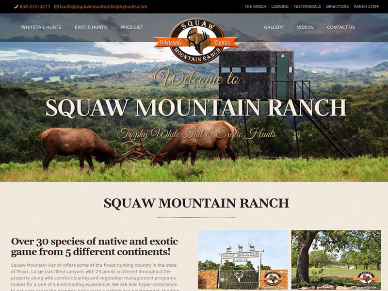 Squaw Mountain Ranch Website Design